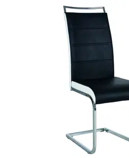 Jedálenské stoličky Signal Stolička H441 chróm/čierne/biele boky eko koža