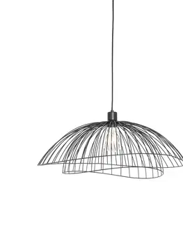 Zavesne lampy Dizajnové závesné svietidlo čierne 60 cm - Pua