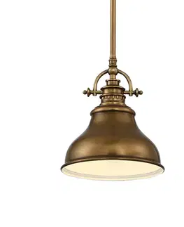 Závesné svietidlá QUOIZEL Závesná lampa Emery 1-pl. mosadz Ø 20,3 cm