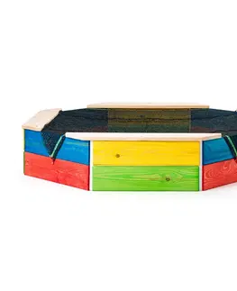 Pieskoviská Woody Pieskovisko drevené farebné, 130 x 130 x 26 cm
