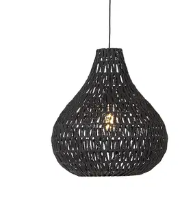 Zavesne lampy Retro závesná lampa čierna 45 cm - Lina Drop