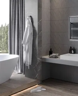 Kúpeľňa MEXEN - Erma zrkadlo s osvetlením 80 x 60 cm, LED 6000K, čierny rám 9814-080-060-611-70