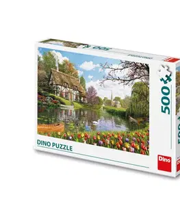 500 dielikov Dino Toys Puzzle Chata u vody 500 Dino