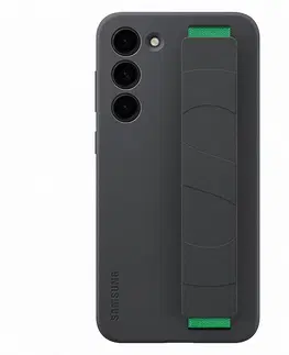 Puzdrá na mobilné telefóny Puzdro Silicone Grip Cover pre Samsung Galaxy S23 Plus, black EF-GS916TBEGWW