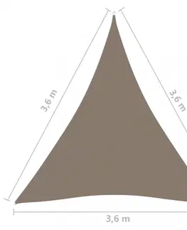 Stínící textilie Plachta proti slnku oxfordská látka trojuholník 3,6 x 3,6 x 3,6 m Dekorhome Biela