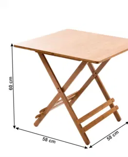 Regály a poličky Kondela DENICE skladací bambusový stôl