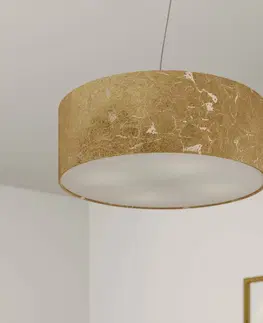 Závesné svietidlá quitani Závesné svietidlo Quitani Aura, zlatá farba, Ø 50 cm, 4 svetlá