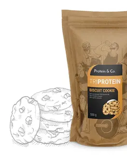 Športová výživa Protein & Co. Triprotein ochutený – 500 g PRÍCHUŤ: Biscuit cookie