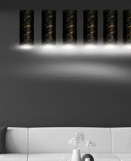 Závesné svietidlá EMIBIG LIGHTING Závesná lampa Joni 6-pl. dlhá čierna-mramorovaná