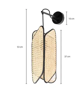Nástenné svietidlá Lucande Lucande Bassiola nástenné svetlo tienidlo bambus
