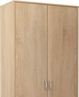 Šatníkové skrine VILMA 2D 2-dverová skriňa s vešiakovou tyčou, dub sonoma