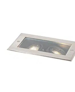 Podlahove vonkajsie svietidla Moderné zemné bodové svietidlo oceľové 2-svetlo nastaviteľné IP65 - Oneon