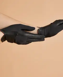 rukavice Klasické jazdecké rukavice kožené čierne