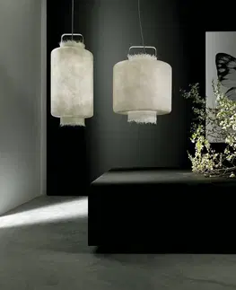 Závesné svietidlá Karman Karman Kimono – biele závesné LED svietidlo 40 cm
