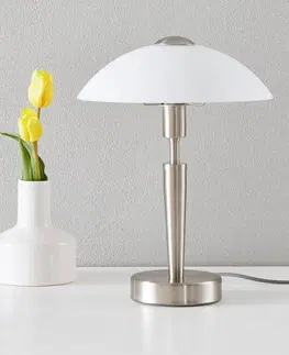 Lampy na nočný stolík EGLO Nočné lampičky Solo 1, nikel, biela