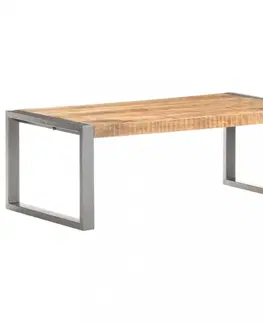 Konferenčné stolíky Konferenčný stolík masívne drevo / kov Dekorhome Sivá