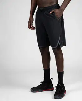 nohavice Pánske basketbalové šortky SH900 čierne