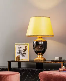 Stolové lampy ONLI Stolová lampa Mozart v sivej zrkadlovej/zlatej