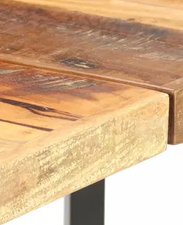 Barové stoličky Barový stôl masívne drevo / oceľ Dekorhome Sheeshamové drevo