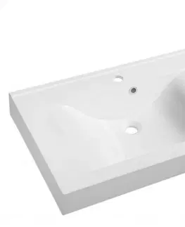 Kúpeľňa SAPHO - FLAVIA dvojumývadlo 150x50cm, liaty mramor, biela 68154