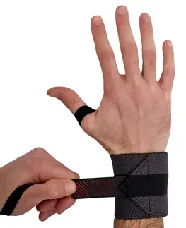 posilňovanie Posilňovacia bandáž na zápästie - Wrist straps, tmavosivá