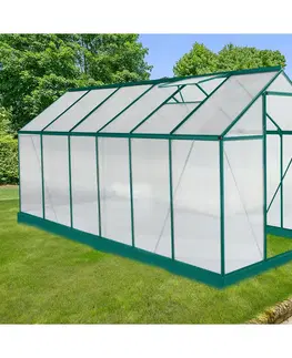 Záhradné skleníky Záhradný skleník, polykarbonát, 190x371x205 cm, BURIO