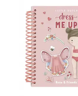 Kreatívne a výtvarné hračky LITTLE DUTCH - Kniha so samolepkami Rosa & Friends - Obleč ma
