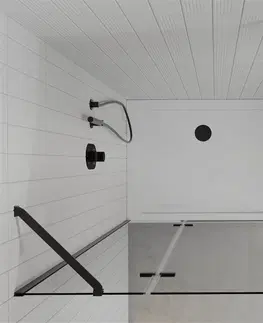 Vane MEXEN/S - Roma sprchovací kút 120x100 cm, transparent, čierna + biela vanička so sifónom, 854-120-100-70-00-4010B