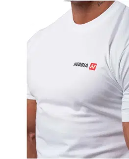 Pánske tričká Pánske tričko Nebbia Minimalist Logo 293 White - XXL