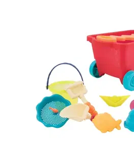Hračky na záhradu B-TOYS - Vozík s hračkami na piesok červený