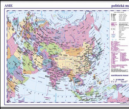 Ázia Asie příruční politická mapa