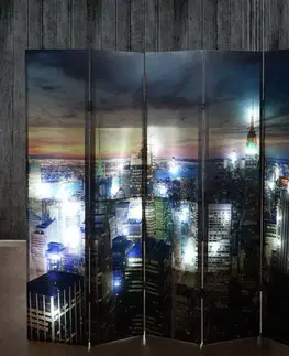 Paravány Designový LED paraván NEW YORK 200x180 cm (5-dielny)