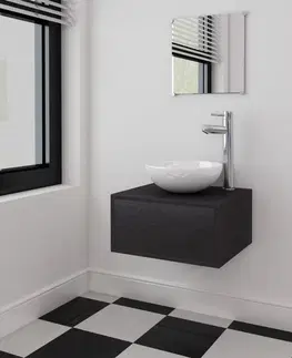 Kúpeľňové zostavy Kúpeľňový set 3 ks Dekorhome Čierna