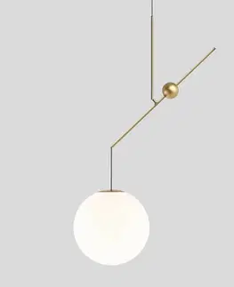 Závesné svietidlá Luceplan Závesná lampa Luceplan Malamata mosadz, 119 cm