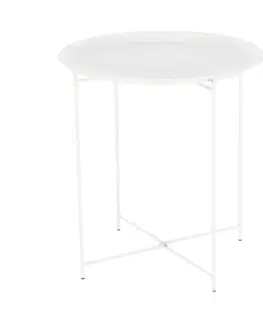 Konferenčné stolíky Príručný stolík s odnímateľnou táckou, biela, RENDER