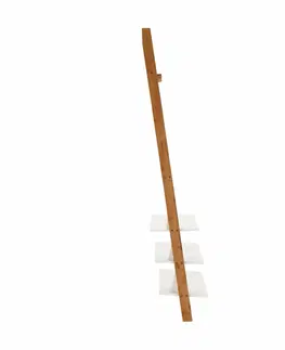 Vešiaky Vešiak s policami, biela/bambus, MARIKE TYP 2