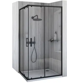 Sprchovacie kúty REA - Sprchovací kút City 80x100 Black Bez sprchovej vaničky REA-K6449