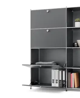 Cabinets & Storage Kovová skrinka »CN3« so 4 výklopnými priečinkami, sivá