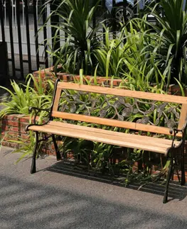 Záhradné lavice Záhradná lavička, čierna/prírodná, FAIZA