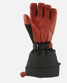 rukavice Lyžiarske rukavice 900 na freeride hnedo-čierne