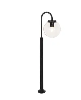 Zahradne stlpove lampy Moderný lampáš čierny s čírym sklom 100 cm IP44 - Sfera