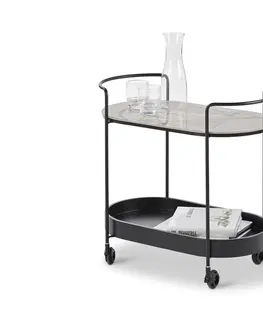 Coffee Tables Servírovací vozík s mramorovým vzhľadom