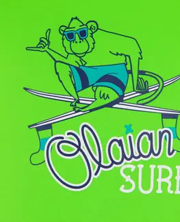 surf Detské tričko do vody a na surf s ochranou proti UV zelené s potlačou