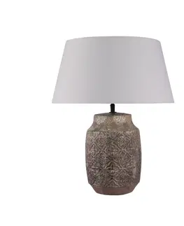 Lampy na nočný stolík Lindby Lindby Aelith stolová lampa Ø 40 cm keramika tmavá