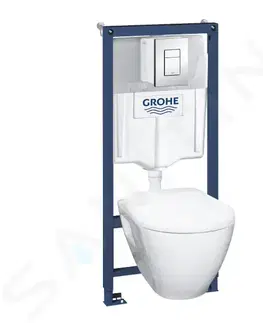 Kúpeľňa GROHE - Solido Set predstenovej inštalácie, klozetu Bau Ceramic a dosky softclose, tlačidlo Skate Cosmopolitan, chróm 39186000