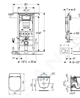 Záchody GEBERIT - Duofix Modul na závesné WC s tlačidlom Sigma01, matný chróm + Ideal Standard Tesi - WC a doska, Aquablade, SoftClose 111.355.00.5 NU3