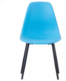 Jedálenské stoličky a kreslá Jedálenská stolička 6 ks plast / kov Dekorhome Petrolejová