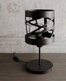 Lampy na nočný stolík SIGMA Stolná lampa Modul Frez vzorované Ø17,5 cm čierna