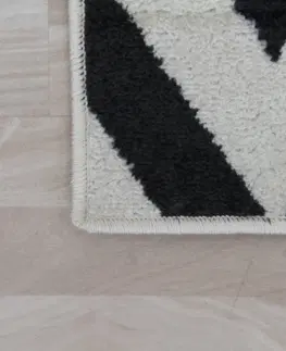 Koberce a koberčeky KONDELA Adisa koberec 200x285 cm slonovinová / tmavosivá