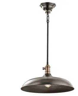 Závesné svietidlá KICHLER Závesná lampa Cobson Ø 40,7 cm starožitný bronz